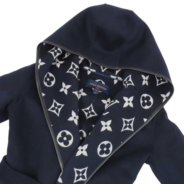 LOUIS VUITTON 
ウール ベルト付き 
モノグラム フーデッド ラップコート