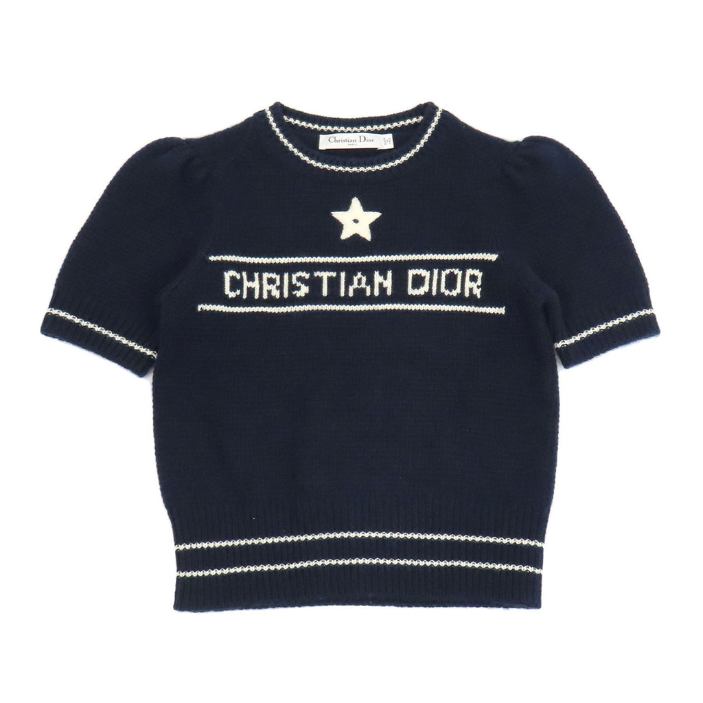 Dior ウール混 カシミヤ混 クルーネック スター ロゴ ショートスリーブ