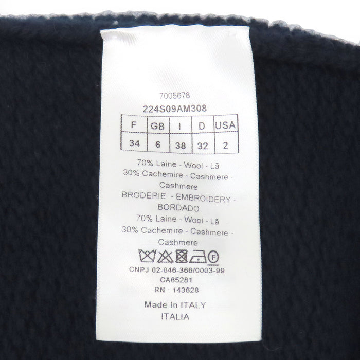Dior 
ウール混 カシミヤ混 クルーネック スター 
ロゴ ショートスリーブ ニット