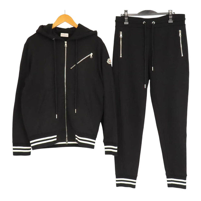 MONCLER 
ワッペン ジップアップ フーディ コットン 
スウェット セットアップ