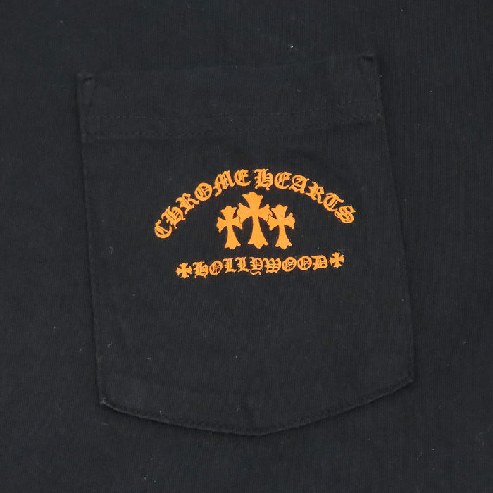 CHROME HEARTS CH Logo Horseshoe Cotton Hollywood Back Cemetery Cross Print T-shirt