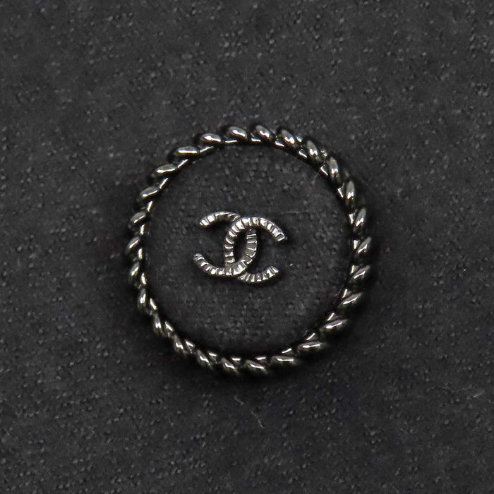CHANEL 
COCO CC ロゴ ウール混 カシミヤ混 シルバーカラー 
ココマーク ロングコート