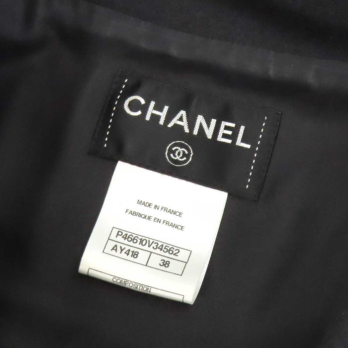 CHANEL 
COCO CC ロゴ ウール混 カシミヤ混 シルバーカラー 
ココマーク ロングコート