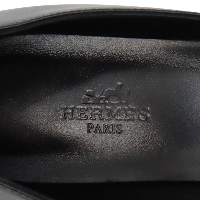 HERMES 
ケリーバックル レザー ポインテッドトゥ シルバーカラー 
キアラ 40 パンプス