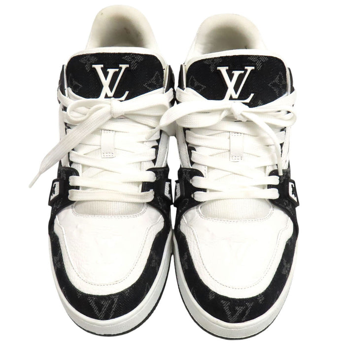 LOUIS VUITTON 
LV ローカット レースアップ 
トレイナー ライン スニーカー 
モノグラムデニム
