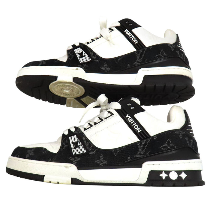 LOUIS VUITTON 
LV ローカット レースアップ 
トレイナー ライン スニーカー 
モノグラムデニム