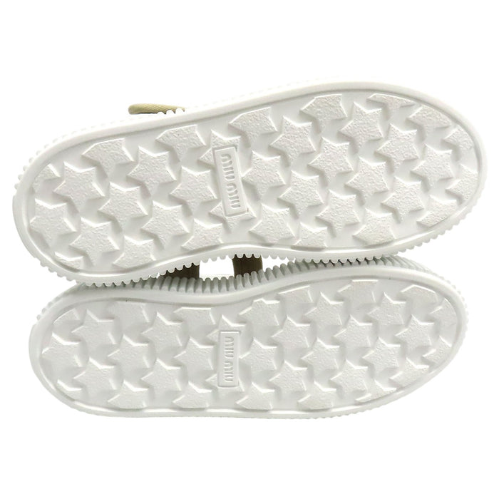 MIUMIU  
Logo Thick Sole  
Denim Platform Sandals