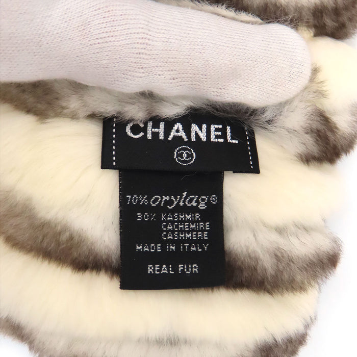 CHANEL 
COCO CC ロゴ カシミヤ ファー 
ココマーク オリラグ マフラー