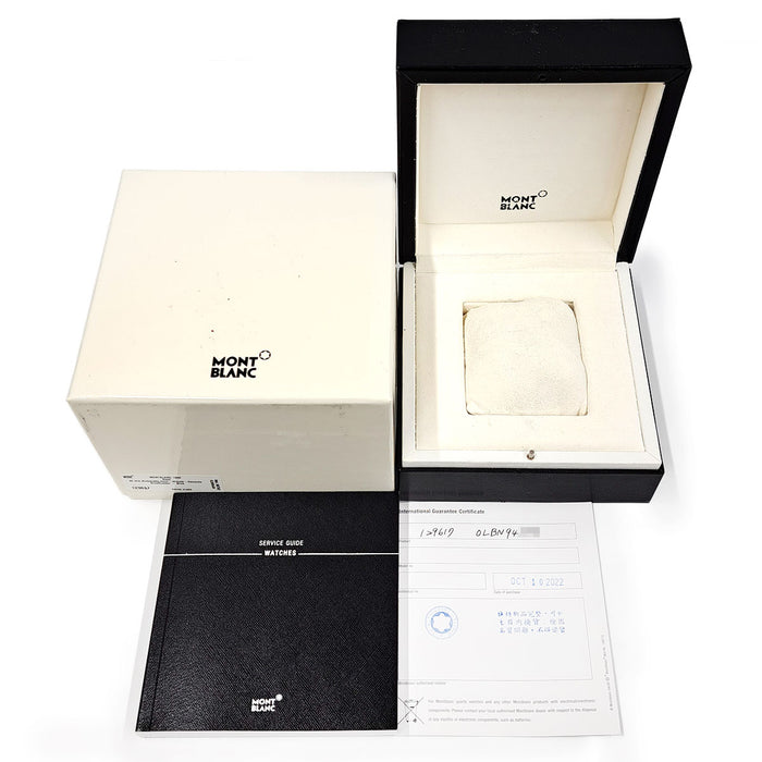 MONTBLANC 
1858 GMT Automatic Date 
With box and guarantee card