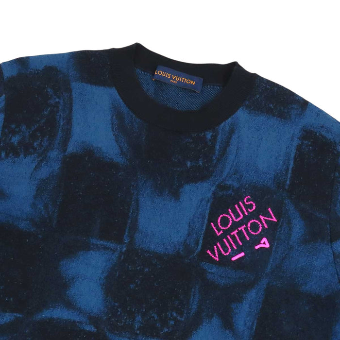 LOUIS VUITTON 
LV ロゴ セーター コットン 
ダミエ ソルト ジャカード クルーネック ニット
