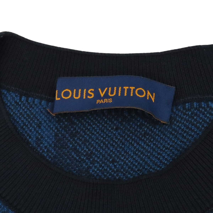 LOUIS VUITTON 
LV ロゴ セーター コットン 
ダミエ ソルト ジャカード クルーネック ニット