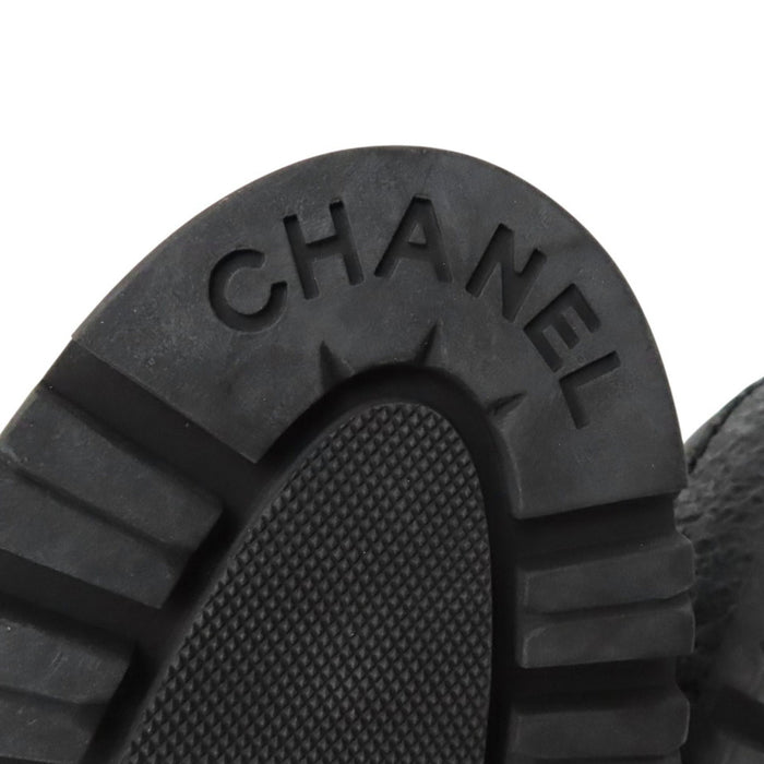 CHANEL 
COCO CC ロゴ レザー ゴールドカラーメタル 
ココマーク ターンロック サイドゴア ショートブーツ