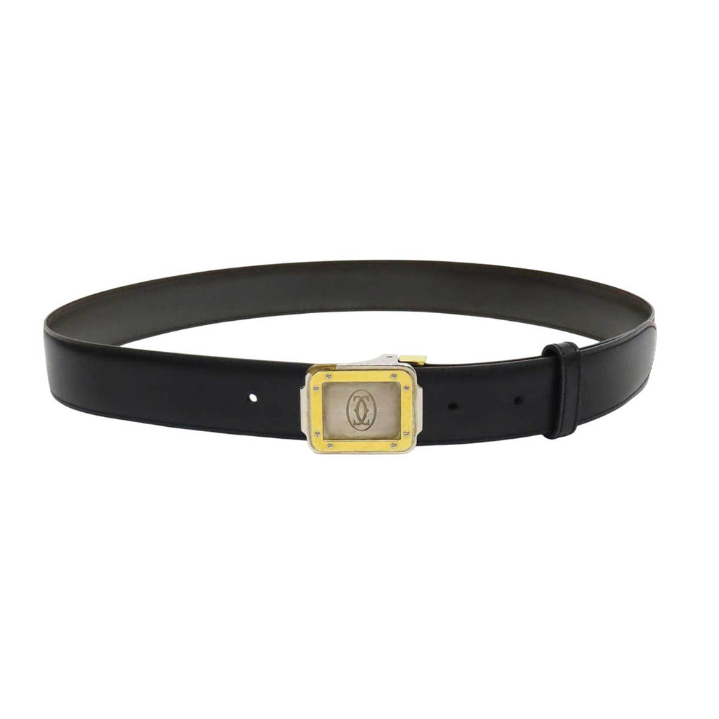 Cartier カルティエ/サントスドゥカルティエ/レザーベルト/95−105cm/Aランク/78【中古】 CARTIER ロゴ レザー マスト ドゥ カルティエ サントス ベルト– TS