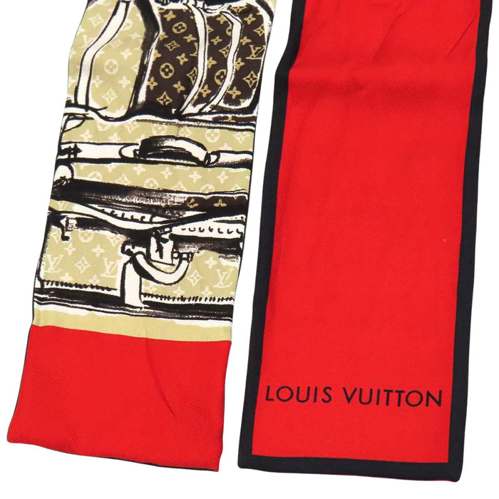 LOUIS VUITTON 
LV ロゴ シルク 
バンドー モノグラム トランク スカーフ