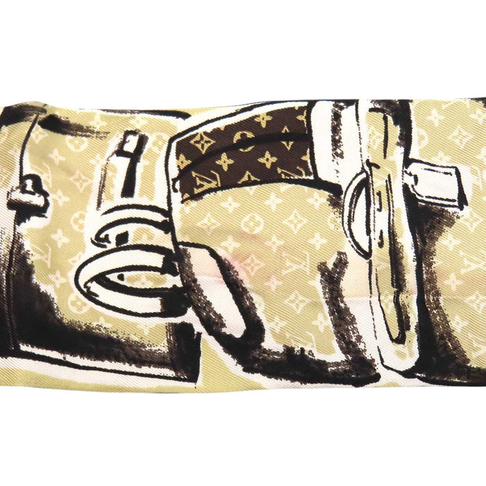 LOUIS VUITTON 
LV ロゴ シルク 
バンドー モノグラム トランク スカーフ