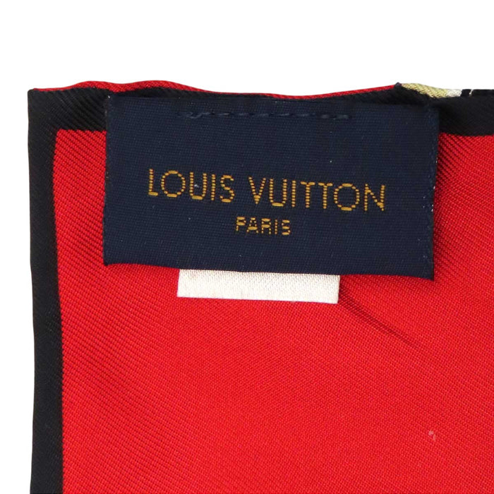 LOUIS VUITTON 
LV ロゴ シルク 
バンドー モノグラム トランク スカーフ