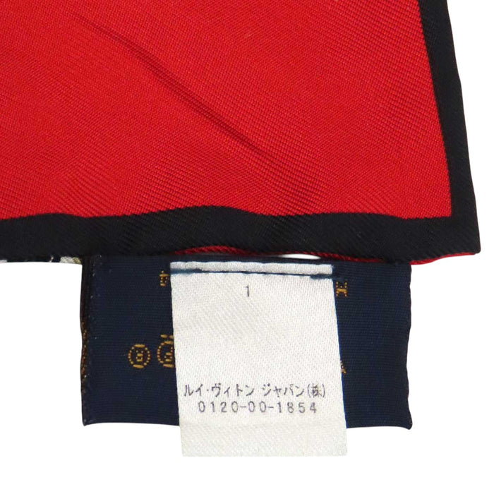 LOUIS VUITTON 
LV ロゴ シルク 
バンドー モノグラム トランク スカーフ