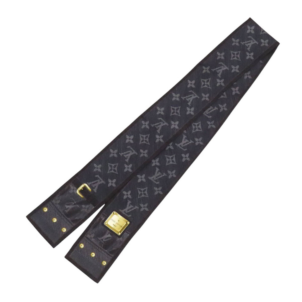 LOUIS VUITTON LV ロゴ シルク バンドー ニューデニム スカーフ