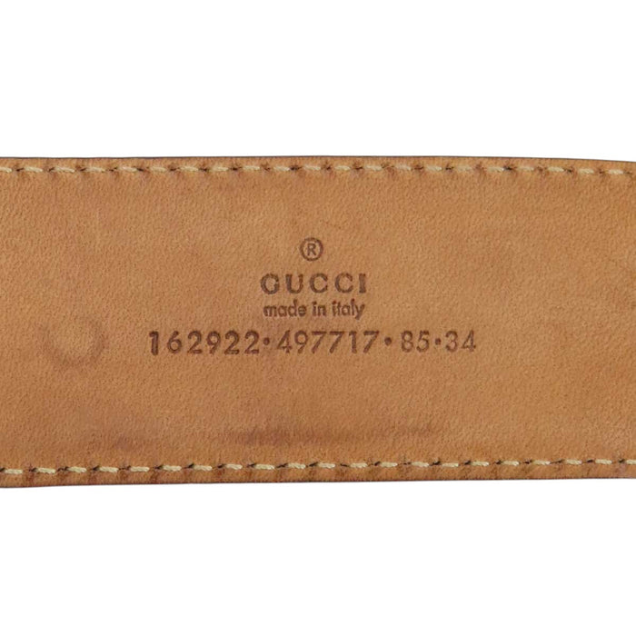 GUCCI 
GG レザー ゴールドカラー 
インターロッキングG バックル ベルト