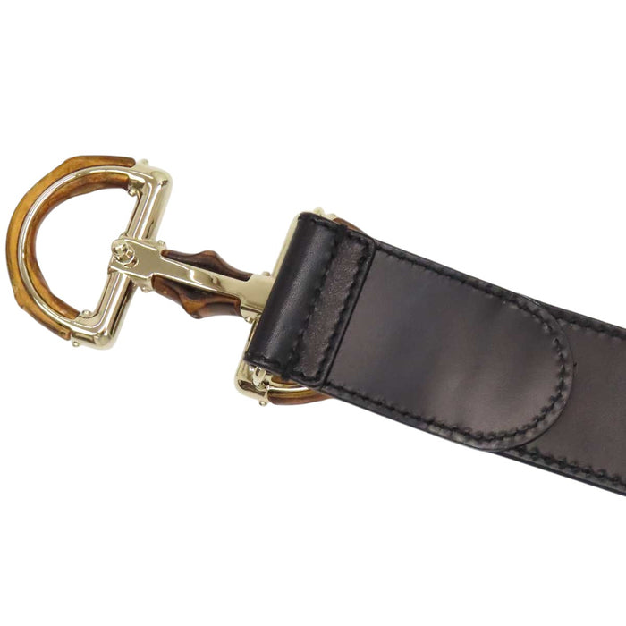 GUCCI 
レザー ゴールドカラー 
ホースビット バンブー バックル ベルト