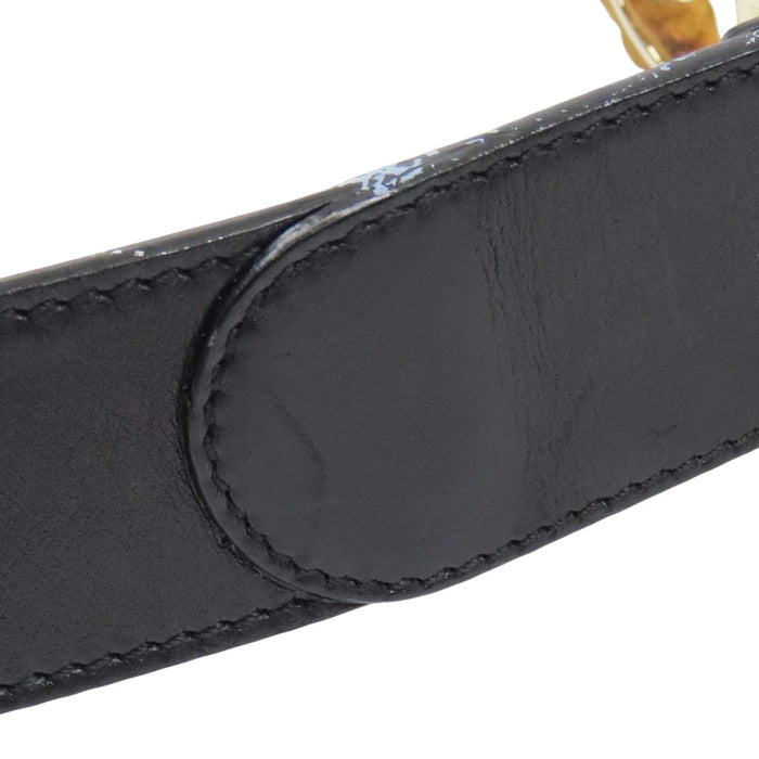 GUCCI 
レザー ゴールドカラー 
ホースビット バンブー バックル ベルト