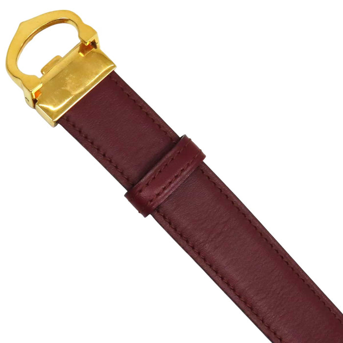 CARTIER 
ロゴ レザー ゴールドカラー金具 
マストライン Cバックル ベルト