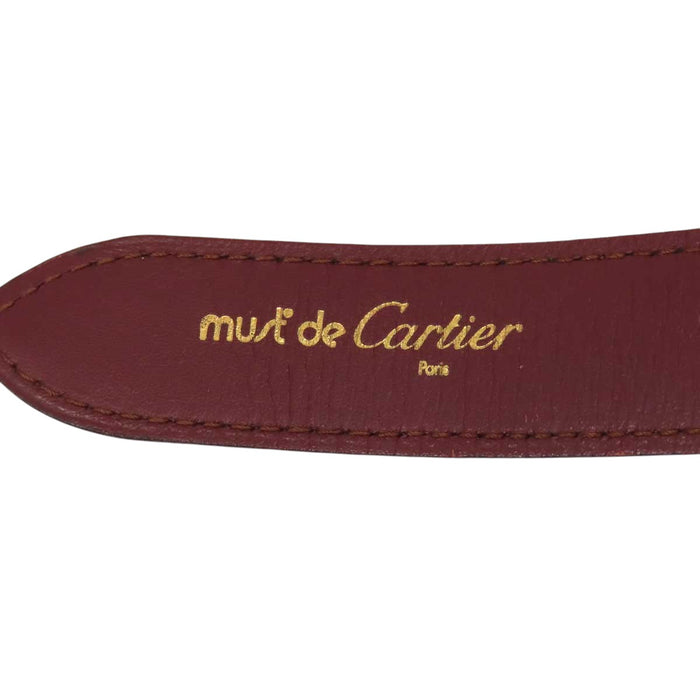 CARTIER 
ロゴ レザー ゴールドカラー金具 
マストライン Cバックル ベルト