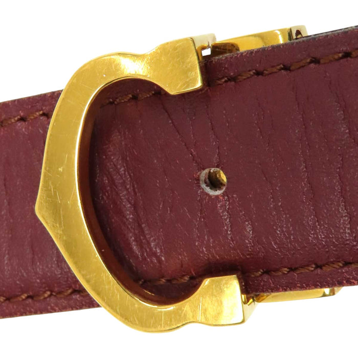 CARTIER 
ロゴ レザー ゴールドカラー金具 
マストライン Cバックル ベルト