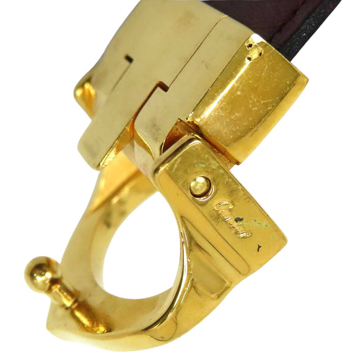 CARTIER 
ロゴ レザー ゴールドカラー金具 
マストライン Cバックル ベルト