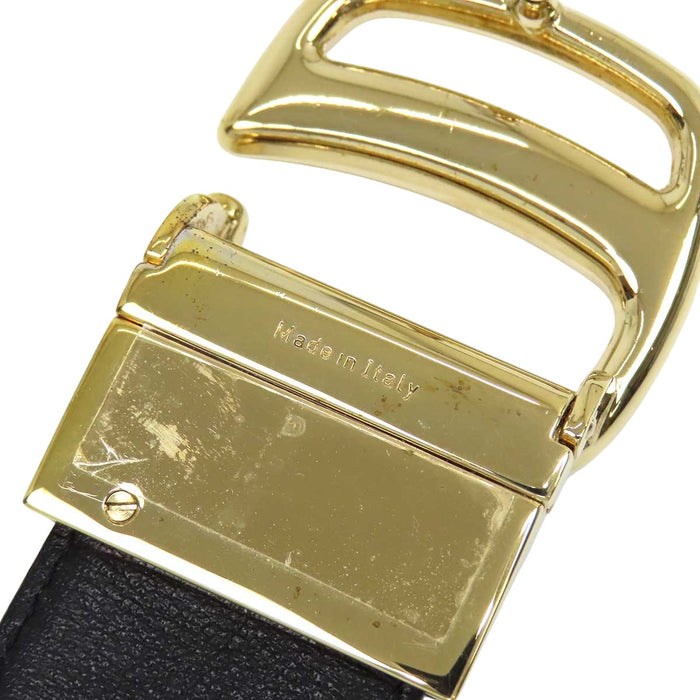 Salvatore Ferragamo 
レザー ゴールドカラーメタル 
ロゴ バックル ベルト