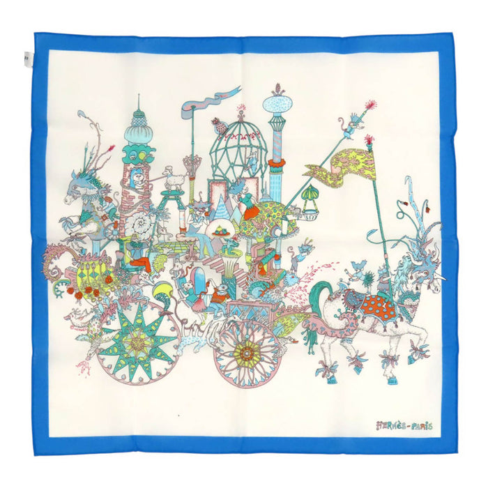 HERMES 
ハンカチーフ コットン 
カレ45 La Folle Parade ラ フォル パレード