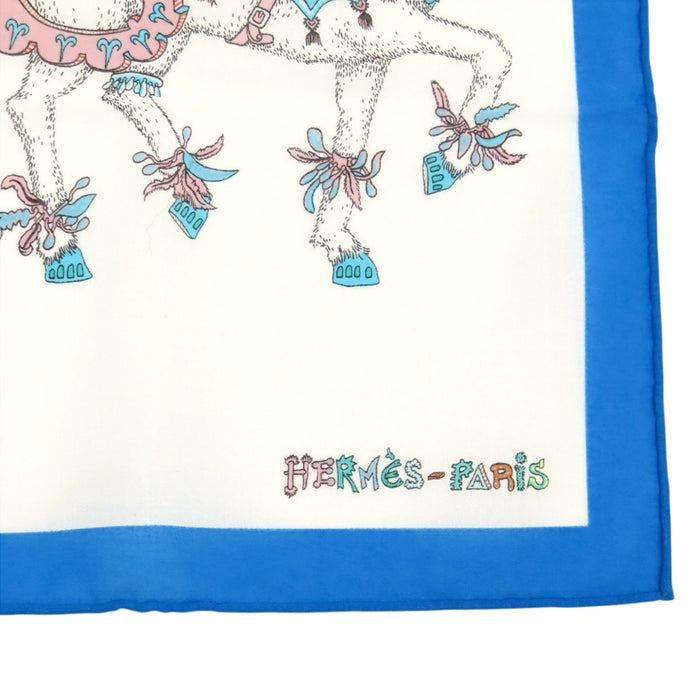 HERMES 
ハンカチーフ コットン 
カレ45 La Folle Parade ラ フォル パレード