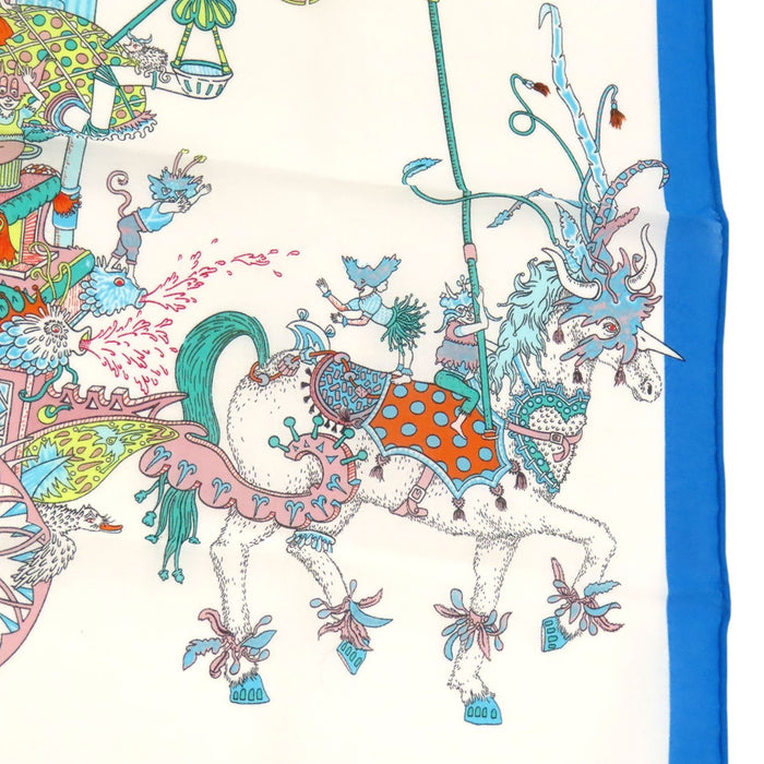 HERMES 
ハンカチーフ コットン 
カレ45 La Folle Parade ラ フォル パレード