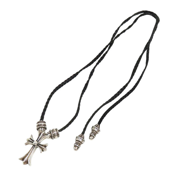 CHROME HEARTS 
CH CRS SML 1991年刻印 
スモール CHクロス BC ボロチップ レザーブレイド ネックレス