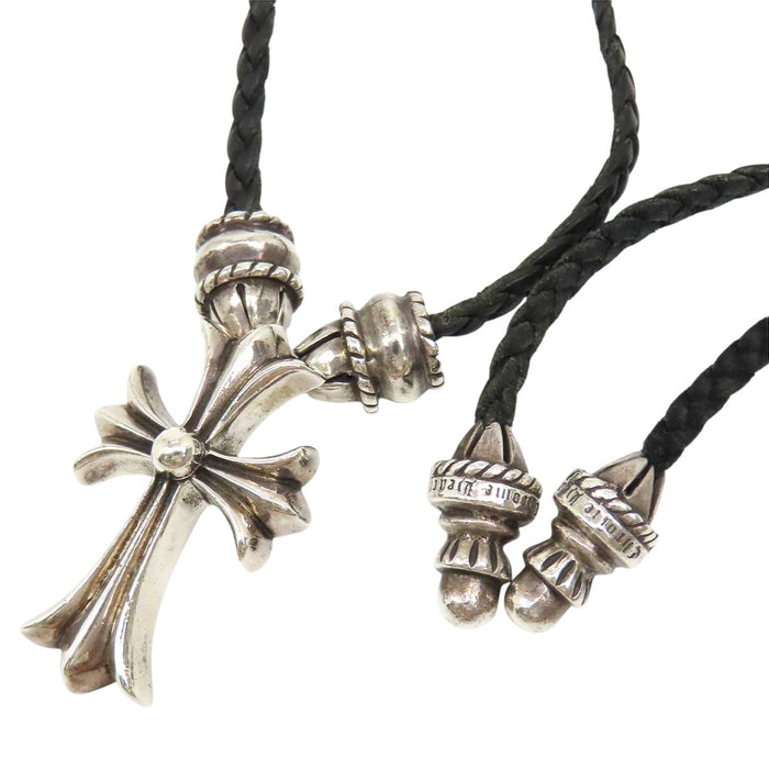 CHROME HEARTS 
CH CRS SML 1991年刻印 
スモール CHクロス BC ボロチップ レザーブレイド ネックレス