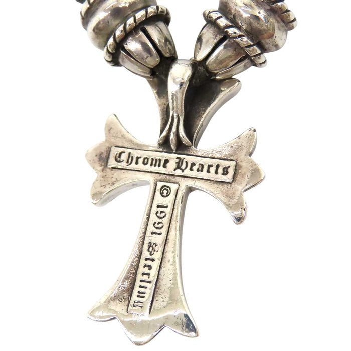 CHROME HEARTS 
CH CRS SML 1991年刻印 
スモール CHクロス BC ボロチップ レザーブレイド ネックレス