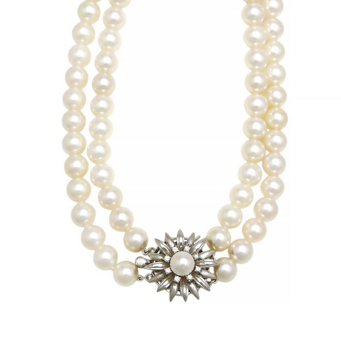 MIKIMOTO 
アコヤ パール 2連 ネックレス