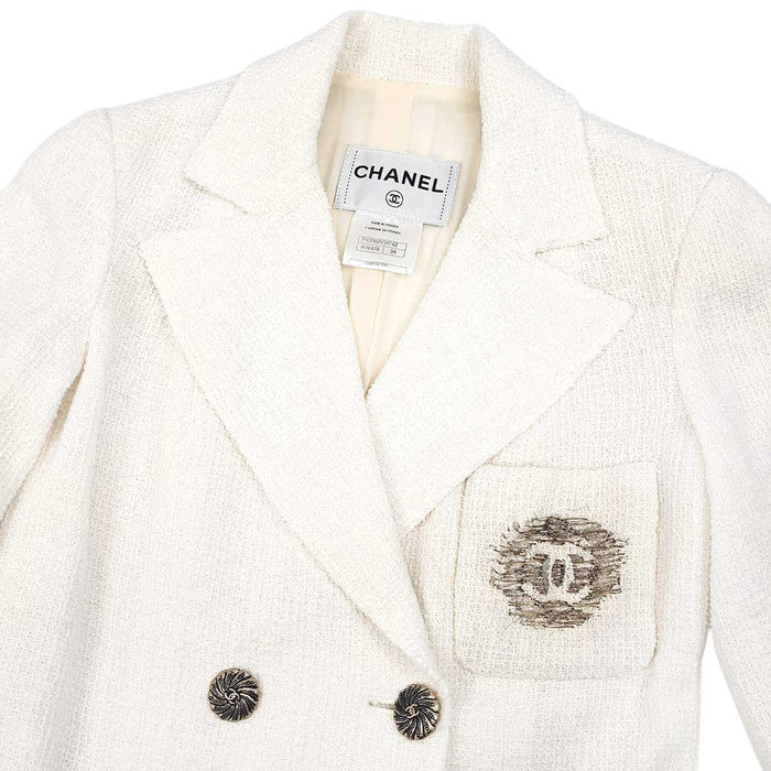 CHANEL 
COCO CC ロゴ ココボタン ダブルブレスト 
ココマーク ツイード コットン ジャケット