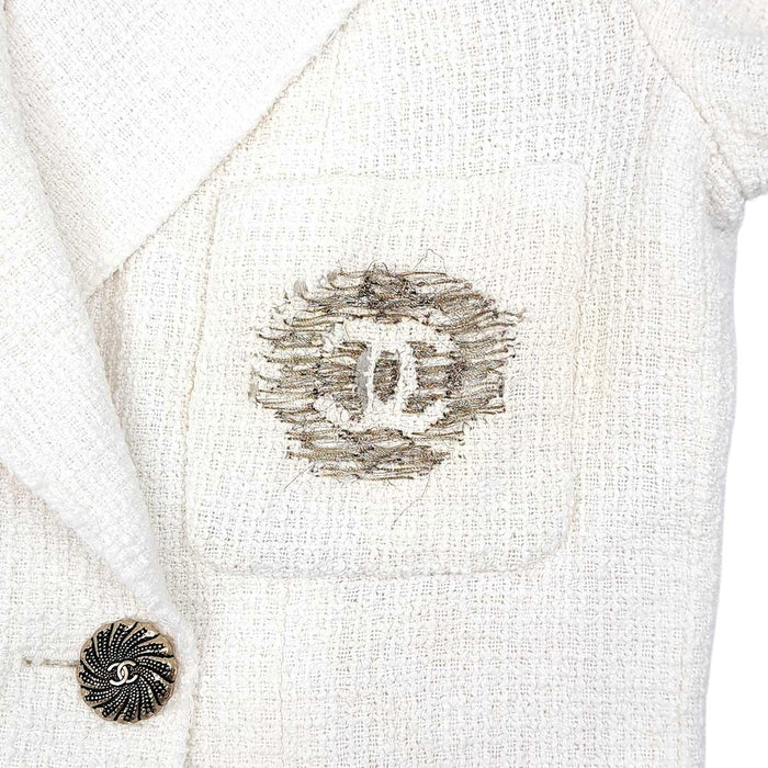 CHANEL 
COCO CC ロゴ ココボタン ダブルブレスト 
ココマーク ツイード コットン ジャケット