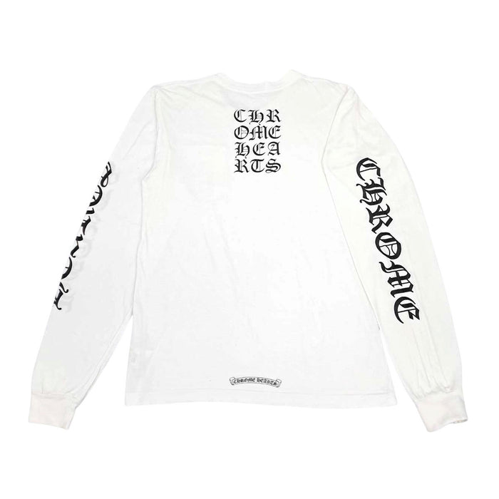 CHROME HEARTS 
CH スクロールラベル コットン クルーネック 
ヴァーティカルロゴ ロングスリーブ Tシャツ