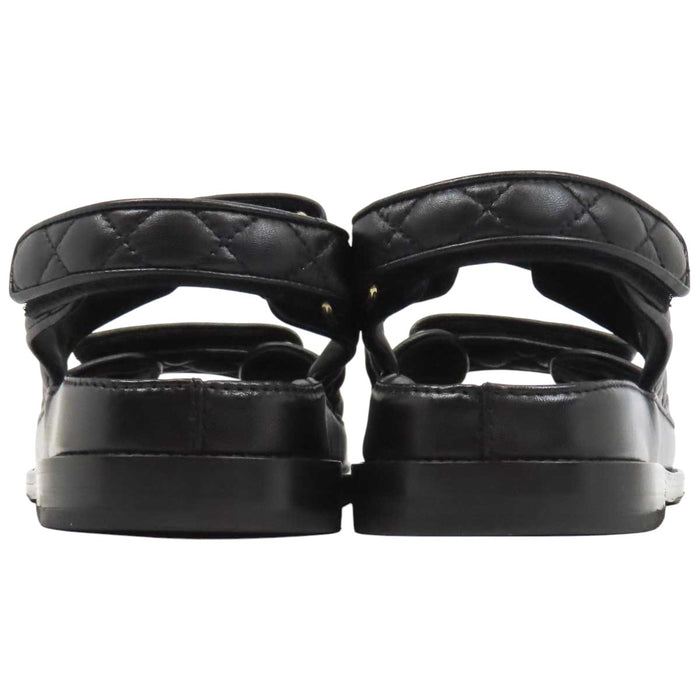 CHANEL 
COCO CC ロゴ チェーン フッドヘッドサンダル ゴールドカラー金具 
ココマーク マトラッセ レザー スポーツ サンダル