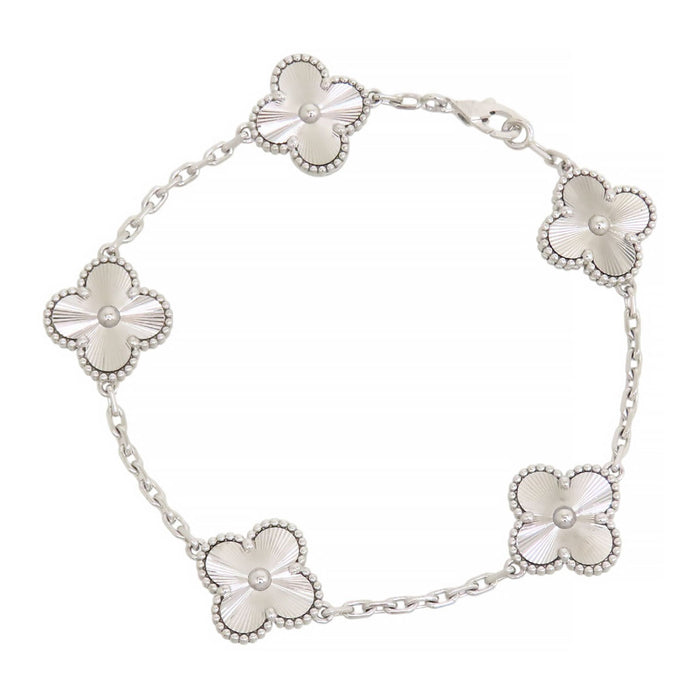 Van Cleef & Arpels Vintage Alhambra Guilloché 5 Motifs Bracelet