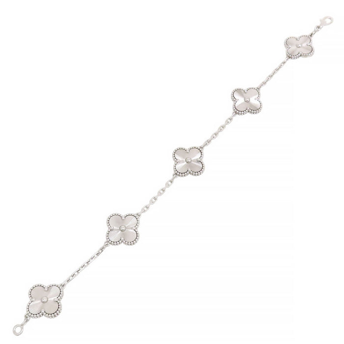 Van Cleef & Arpels Vintage Alhambra Guilloché 5 Motifs Bracelet