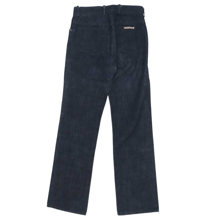 CHROME HEARTS 
CH OLD FLEURKNEE DNM PANTS ボタンフライ ブルー ネイビー コットン 
オールド フレアニー デニムパンツ
