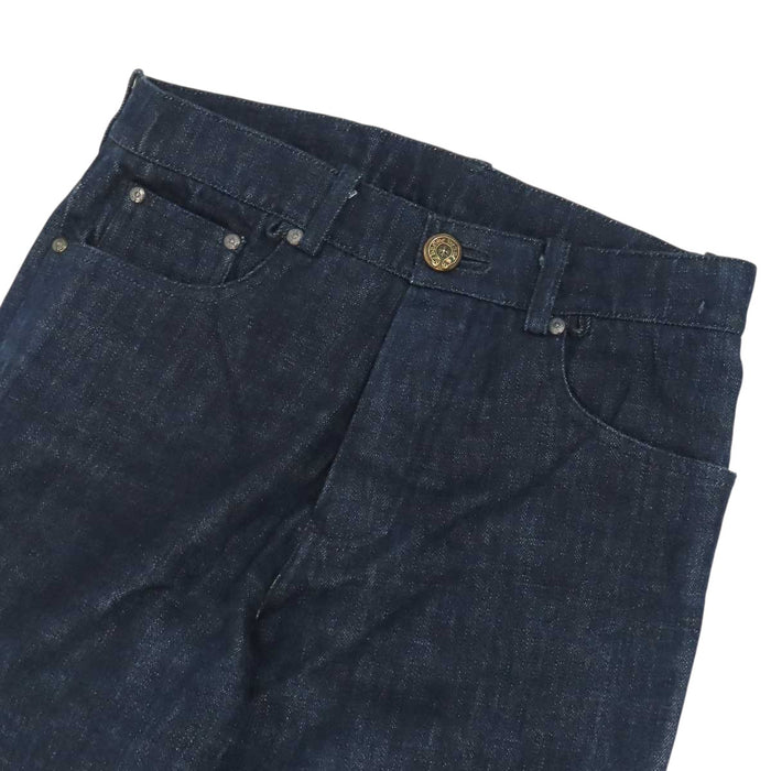 CHROME HEARTS 
CH OLD FLEURKNEE DNM PANTS ボタンフライ ブルー ネイビー コットン 
オールド フレアニー デニムパンツ