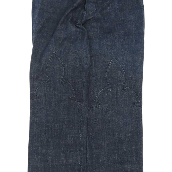 CHROME HEARTS 
CH OLD FLEURKNEE DNM PANTS ボタンフライ ブルー ネイビー コットン 
オールド フレアニー デニムパンツ