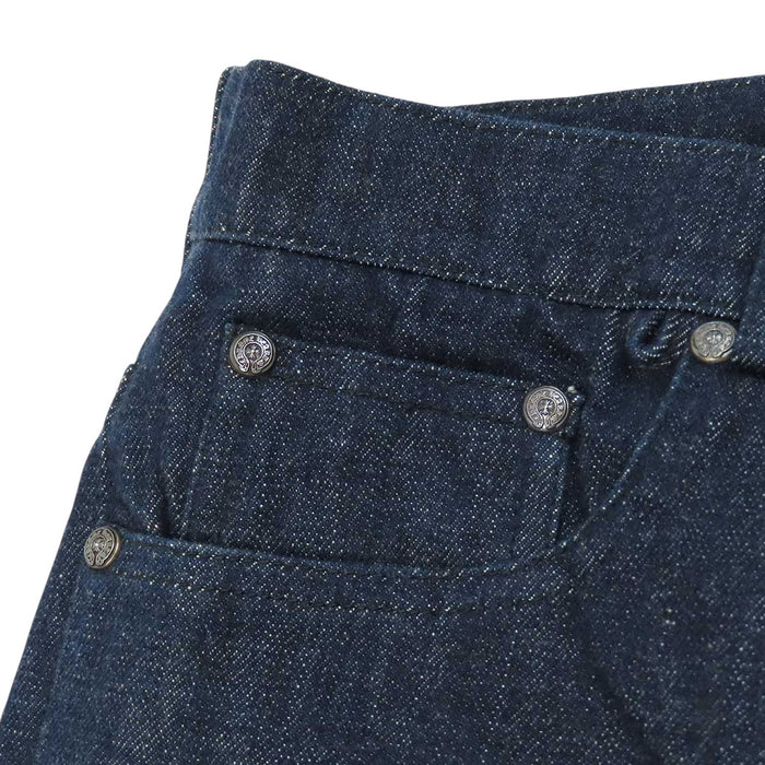 CHROME HEARTS 
CH OLD FLEURKNEE DNM PANTS ボタンフライ ブルー ネイビー コットン 
オールド フレアニー デニムパンツ