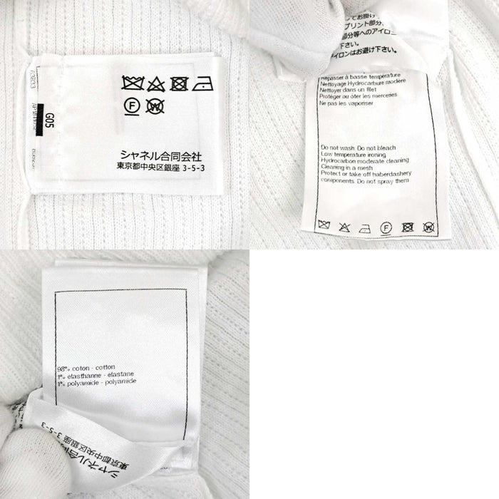 CHANEL 
COCO CC 刺繍 クローバー ココボタン コットン クルーネック 
ココマーク クローバー 刺繍 ショートスリーブ カットソー