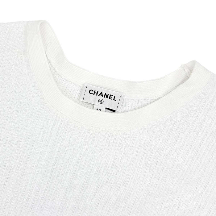CHANEL 
COCO CC 刺繍 クローバー ココボタン コットン クルーネック 
ココマーク クローバー 刺繍 ショートスリーブ カットソー