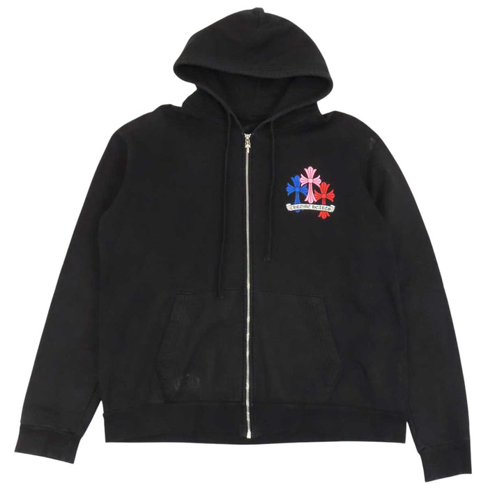 CHROME HEARTS 
CH ダガージップ フーディ スウェット コットン 
マルチ セメタリー クロス プリント ジップアップ パーカー